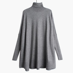 Chic Oversized Turtleneck Knit Sweater for Women