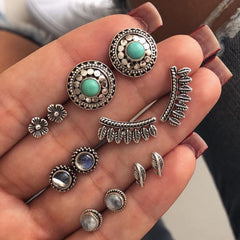 Vintage Turquoise Earrings Set with Multiple Combinations