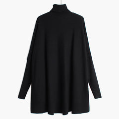 Chic Oversized Turtleneck Knit Sweater for Women