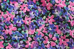 KASLEAD Women's Purple Floral High-Waist Dress