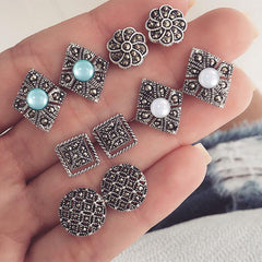 Vintage Turquoise Earrings Set with Multiple Combinations