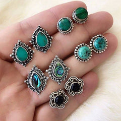 Vintage Turquoise Earrings Set with Multiple Combinations